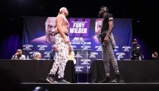 Напрежение до червено! Фюри и Уайлдър се сблъскаха пред медиите + ВИДЕО