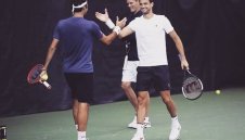 Гришо потренира с Федерер