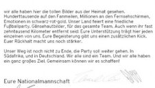 Германците написаха писмо на феновете си