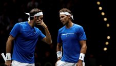 Шоу за историята! Федерер и Надал обединиха сили и смазаха американци + ГАЛЕРИЯ 