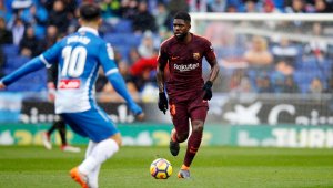 Скандал! Кроткият Юмтити гони да бие играч на Еспаньол заради "Ти си черно лай*о" + СНИМКА