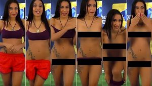 Телевизионна водеща лъсна чисто гола в ефир + ВИДЕО (18+)