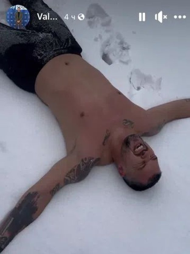 Валери Божинов легна гол в снега и наду сръбско + ВИДЕО