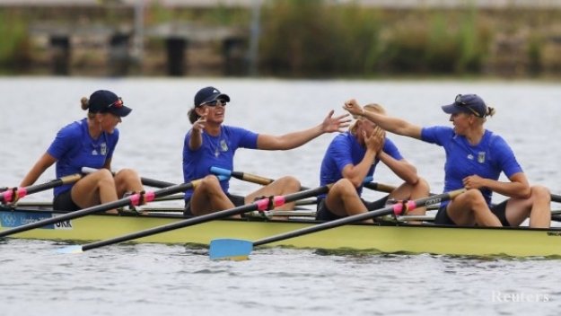 Украйна със злато в гребането