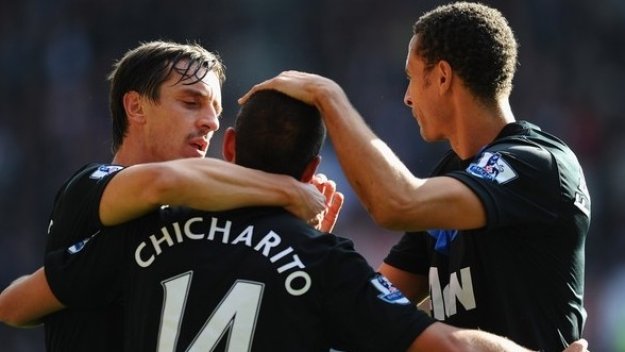 Чичарито измъкна Юнайтед от ада на &quot;Британиа Стейдиъм&quot;