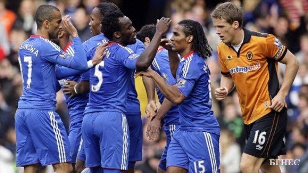 Челси се затрудни срещу Уулвс, но би с 2:0