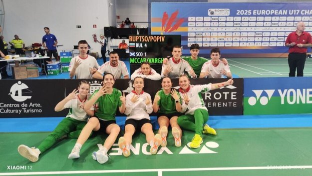 България се класира за четвъртфиналите на Европейското отборно първенство по бадминтон 